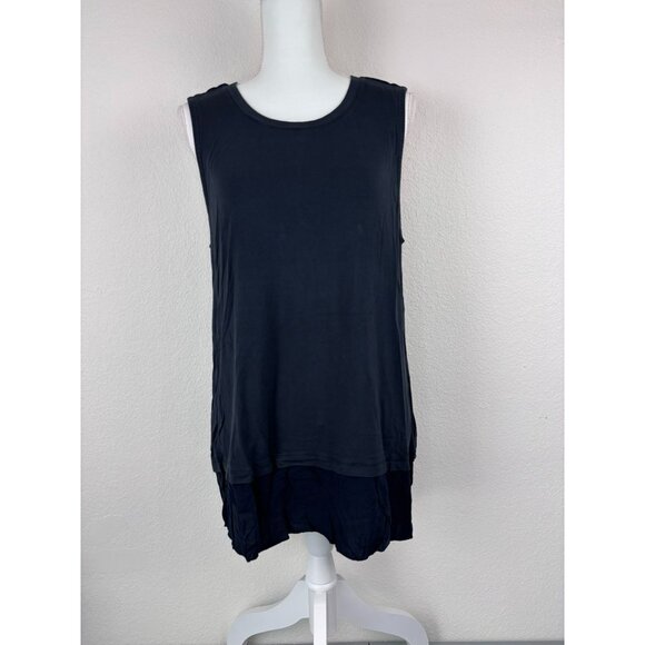 Soft Surroundings women's large black sleeveless tunic top casual basics - Picture 1 of 6